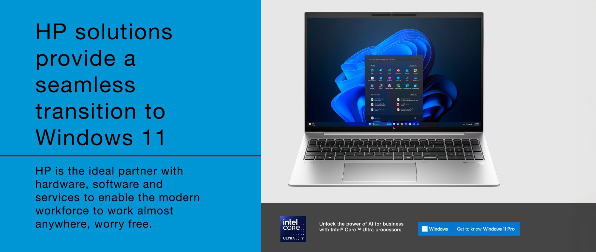 HP solutions provide a seamless transition to Windows 11